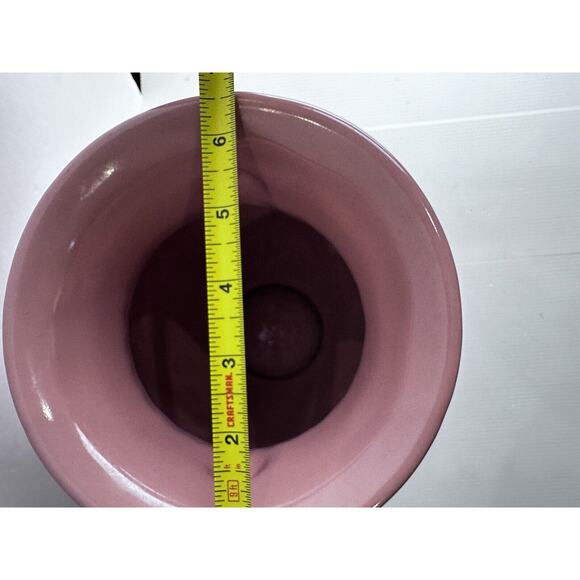 BEAUTIFUL VINTAGE ABINGDON ART POTTERY 153 ACANTHUS LEAF PINK WITH HANDLES VASE! - Picture 16 of 16